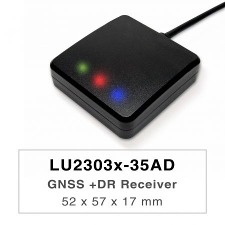 L1+ L5 DR Receiver - LU2303x-35AD series products are high-performance dual-band GNSS UDR (Untethered Dead Reckoning) receivers (also known as GNSS mouse) that are capable of tracking all global civil navigation systems (GPS, GLONASS, BDS, GALILEO, QZSS). The GNSS mouse will acquire both L1 and L5 signals at a time while providing the better position accuracy.