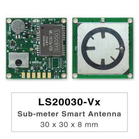 Sub-meter Smart Antenna Module - LS2003x-Vx series products are high-performance dual-band GNSS smart antenna modules,
including an embedded antenna and GNSS receiver circuits, designed for a broad spectrum of OEM
system applications.