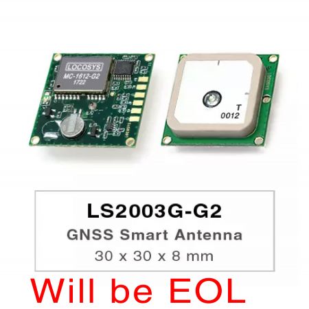 GNSS Smart Antenna Module - LS2003G-G2 series products are complete standalone GNSS smart antenna modules, including an embedded antenna and GNSS receiver circuits, designed for a broad spectrum of OEM system applications.