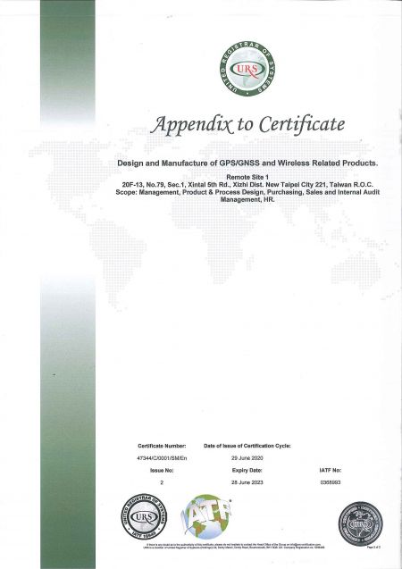 Appendix to certificate