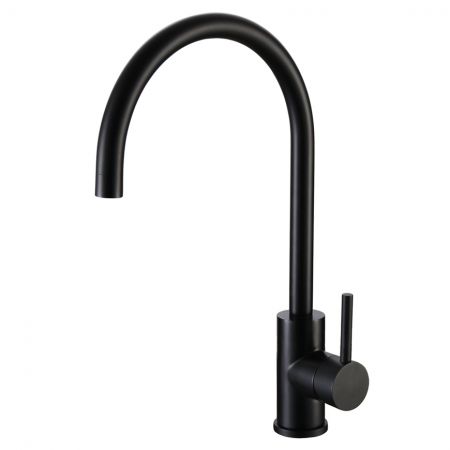 Stainless Steel Goose Neck Kitchen Faucet - Food Grade SUS304 Deck Mounted Goose Neck Faucet.