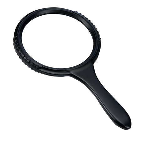 Round handheld magnifier for reading