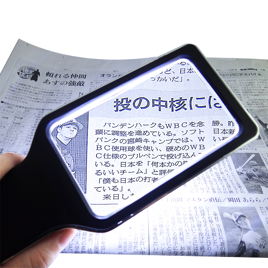 Handheld magnifier with LED Light for reading