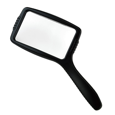 4X Large Rectangular Hand Held Magnifier - Rectangular Handheld magnifying glass for reading