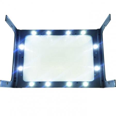 Full page illuminated magnifier