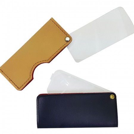 3X Rectangular Leather Folding Pocket Magnifying Glass