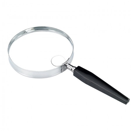 3" 2X Metal Frame Round Handheld Magnifying Glass 4X Bifocal - 2X Round Handheld magnifier with 4X Bifocal