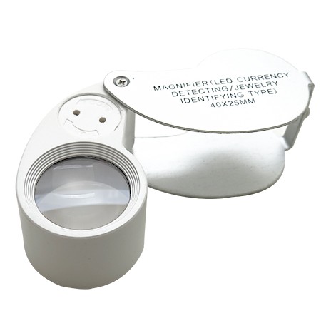Mini 40X 25mm Jewelers Loupe Magnifier with LED and UV Light