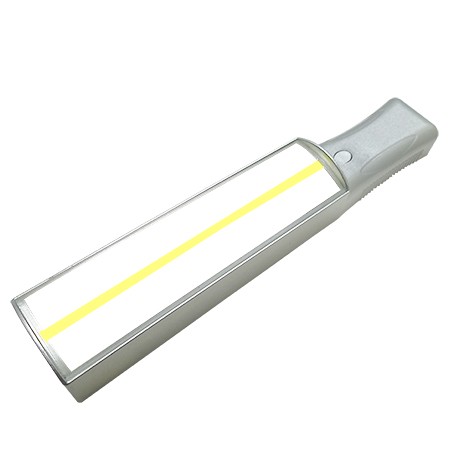 Lupa de mano con barra iluminada LED 4X con línea de seguimiento amarilla - Lupa de lectura de mano con barra iluminada LED 4X