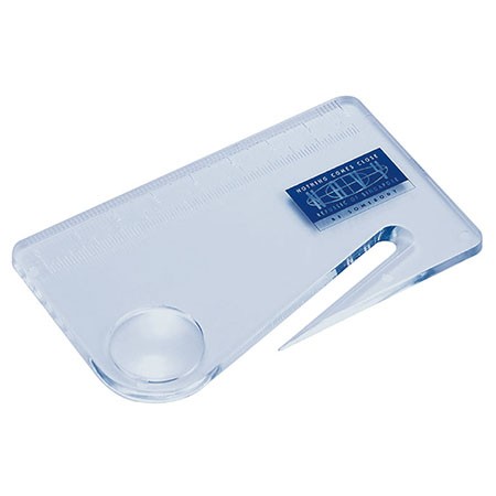 Pocket Portable Credit Card Size Magnifier with Letter Opener and Ruler - 3X Credit Card Size Magnifier with Letter Opener