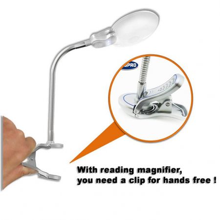 Magnifier Lamp with LED Lights clip for hands free