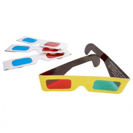 Custom Paper Anaglyph 3D Red Cyan Glass / Red Blue Glasses - Paper Anaglyph Red and Blue 3D Glasses