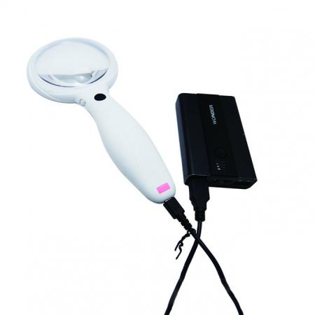 LED handheld magnifier with USB charging