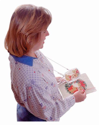 knitting with handsfree magnifier