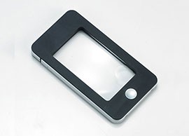 iPhone形状のLED照明拡大鏡