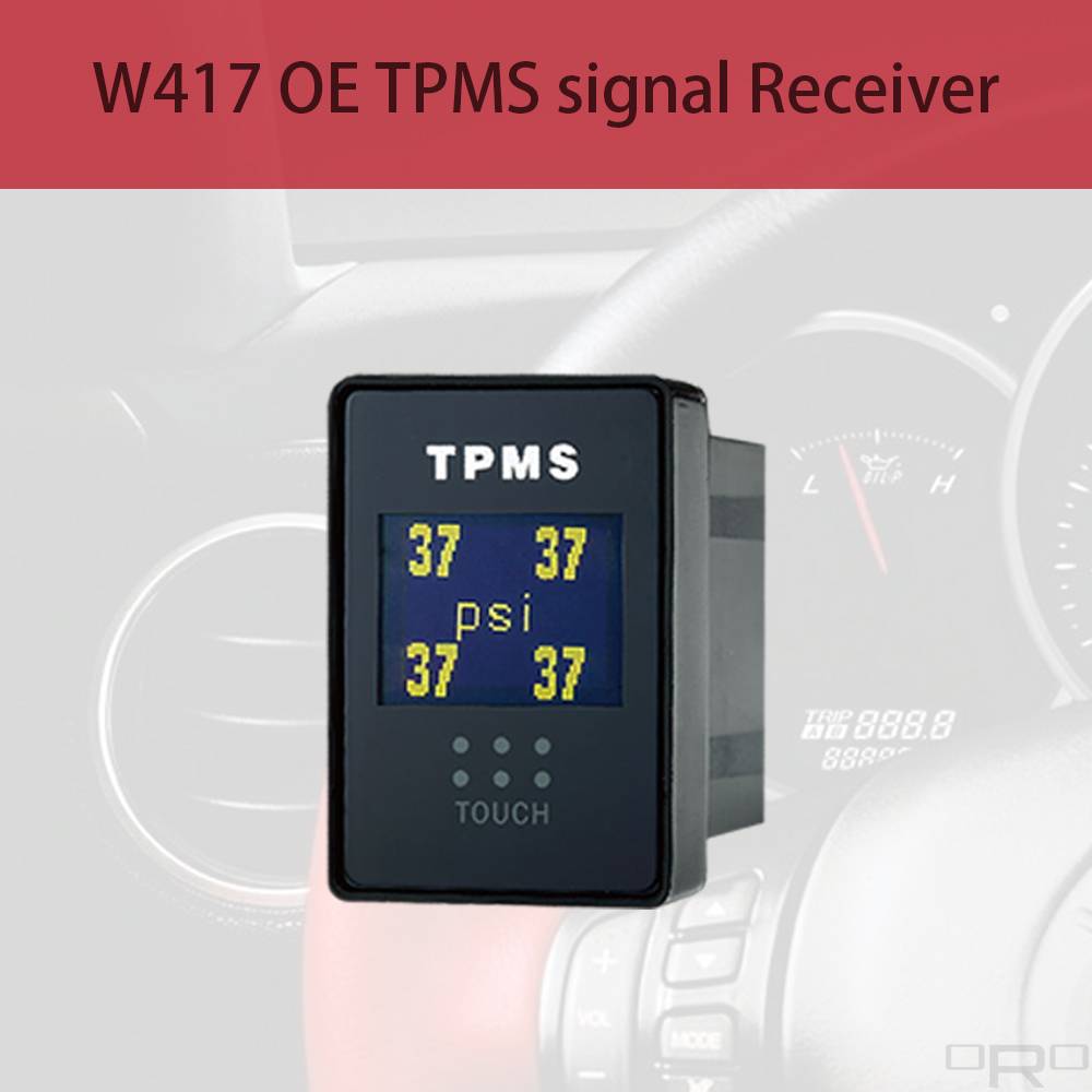 Das Modell W417 kann OE-TPMS-Signale empfangen und alle Reifen- und Batterieinformationen anzeigen, wenn das TPMS gerade auf dem Armaturenbrett leuchtet. Das Modell W417 ist ein Plug-in-Typ mit Touchscreen, der im leeren Schalterraum des Fahrzeugs installiert werden kann, wo Sie feststellen können, dass die meisten japanischen Fahrzeuge einen leeren Schalterraum haben, und W417 ist für die Installation geeignet.