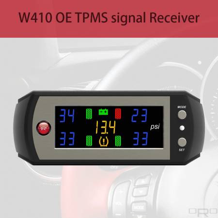 W410OETPMS信号受信機 - モデルW410は、OE TPMS信号を受信し、車両のTPMSがダッシュボードに点灯した場合に、すべてのタイヤ情報を表示できます。
