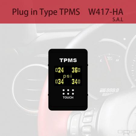 Plug in Type Tire Pressure Monitoring System (TPMS) - W417-HA is switch type TPMS and suitable for specific 4 wheel vehicles.