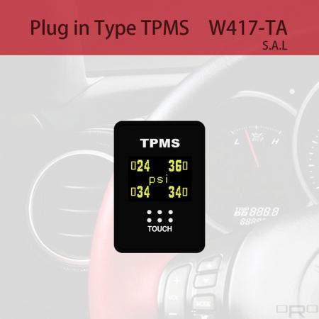 Plug in Type Tire Pressure Monitoring System (TPMS) - W417-TA is switch type TPMS and suitable for specific 4 wheel vehicles.
