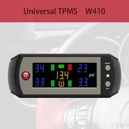 Sistem Pemantauan Tekanan Tayar Universal (TPMS) - W410 ialah Sistem Pemantauan Tekanan Tayar universal yang sesuai untuk semua jenis kenderaan.