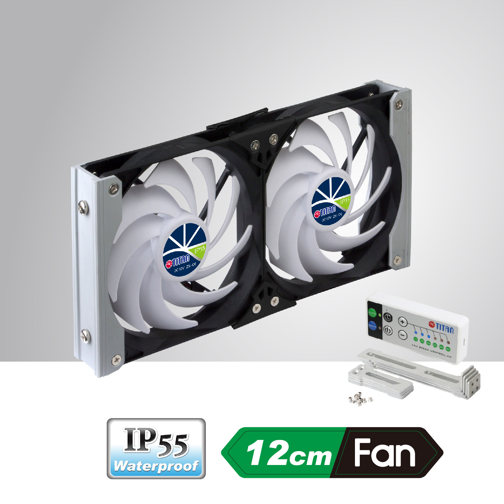 12v Dc Ip55 Waterproof Double Ventilation Cooling Rv Fan With