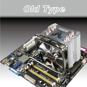 Kühlung alter Typ - Klassischer Old-Type-Lüfter und CPU-Kühler.