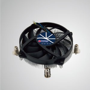 Intel LGA 1155/1156/1200- Low Profile Design CPU Air Cooler with Aluminum Cooling Fins/ TDP 65W - Equipped with radial aluminum cooling fins and silent fan, this CPU cooler can centralize airflow and effectively enhance thermal dissipation.