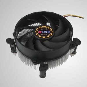 LGA 1155/1156/1200- 95mm アルミニウム冷却フィン付き CPU エアクーラー / TDP 75W- 84W - 放射状のアルミ製冷却フィンと静音ファンを搭載したこの CPU クーラーは、集中管理が可能です。風量効果的に放熱を強化