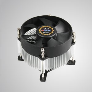 Intel LGA 775- CPU エアクーラー (95mm ファンおよびアルミニウム冷却フィン付き)/ TDP 65~75W - 放射状のアルミニウム製冷却フィンと95mm巨大静音ファンを備えたこのCPU冷却クーラーは、熱伝達を加速します。