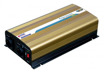 TITAN 1000W 12V/24V DC 純粋な正弦波パワー インバーター、USB ポートとリモコン付き