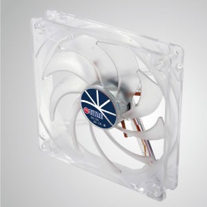 12V DC 120mm LED Transparent Kukri Silent Cooling Fan with 9-blades - With transparent frame and 120mm silent 9-blades fan, creating a sparkling but low profile cooling performance.