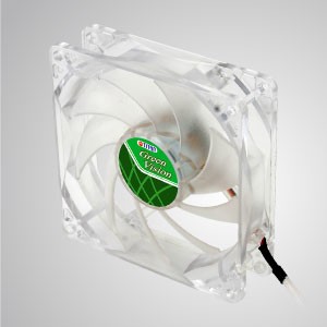 Ventilador de enfriamiento verde transparente silencioso kukri de 12V DC 92mm con 9 cuchillas - Con marco verde transparente y ventilador silencioso de 80 mm con 9 palas, lo que crea un excelente rendimiento de enfriamiento