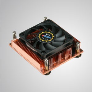 1U/2U Intel Socket 478 - 銅冷却フィン付きロープロファイル設計 CPU クーラー - 純銅製の冷却フィンを備えたこのCPUクーラーは、CPUのサーマルシンクを大幅に強化できます。
