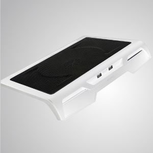 12" - 17" Laptop Notebook Cooler Cooling Pad met ultradunne draagbare USB-aangedreven uitgang - Uitgerust met een ventilator van 200 mm en een gaasoppervlak, kan het de luchtstroom effectief versnellen om warmte over te dragen.