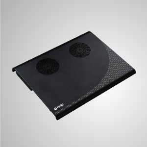 5V DC 10” - 15” Laptop Notebook Cooler Cooling Alumiunum Pad with 4 Portable USB Powered (Black/ Sliver) - Equipped with dual 70mm fan and large-sized aluminum surface, it can effectively accelerate airflow to transfer heat.