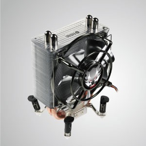 Enfriador de refrigeración por aire de CPU universal con transferencia de 2 tubos de calor de CC / Serie Skalli /TDP 130W - TITAN- Enfriador de enfriamiento de CPU silencioso con transferencia de calor