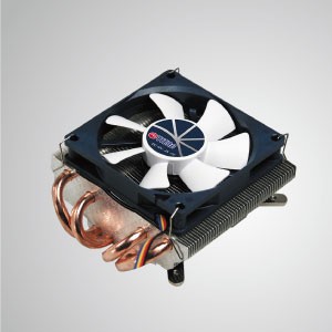 Universal- Low Profile Design CPU Air Cooler with 4 DC Heat Pipes and 1.5U Height/ TDP 130W - Universal CPU cooling cooler with four 6mm direct contact heat pipes and 80mm PWM fan. Extreme low profile slim for various HTPC cases and computer cases.