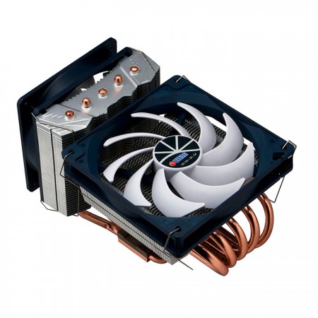Universal- CPU Air Cooler with 5 Direct Contact Heat Pipes and both sideways and downward airflow cooling.