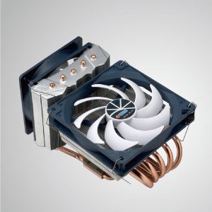 ユニバーサル - 5 本の DC ヒートパイプと横向きおよび下向きの両方を備えた CPU エアクーラー風量冷却 / Wolf Fenrir Siberia / TDP 220W - Cooling Wolf シリーズ - Fenrir Siberia Edition - 5 本の直接接触ヒートパイプを横向きと下向きに備えた CPU 空冷クーラー風量冷却。強力で便利な CPU 冷却クーラーの選択肢を提供します。