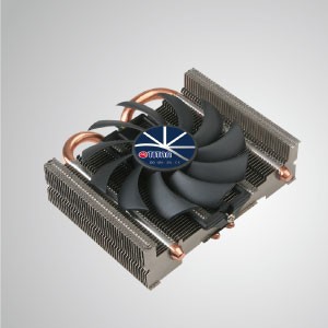 Universal- Low Profile Design CPU Air Cooler with 2 DC Heat Pipes and 80mm Fan/ TDP 95W - Featuring with 2 optimized U-shaped direct contact heat pipes and a 80mm low nose fan with PWM function. It is able to accelerate heat dissipation by maximizing airflow.