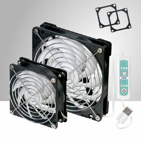 RV toilet ventilation fan with double metal magnet