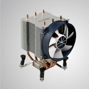 CPU-Luftkühler mit 3 DC-Heatpipes und Aluminium-Kühlrippen / TDP 140W - Ausgestattet mit drei 6-mm-Heatpipes, Aluminium-Kühlrippen, einer Basis aus reinem Kupfer und einem geräuschlosen 95-mm-Riesenlüfter ist dieser CPU-Kühler in der Lage, die Wärmeübertragung zu beschleunigen.