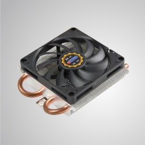 1U/2U AMD Socket- Low Profile Design CPU Air Cooler with 2 DC Heat Pipes and 80mm Silent Cooling Fan and Copper Base / TDP 110W - Uitgerust met een stille koelventilator van 80 mm en een basis van puur koper, kan deze CPU-koeler de thermische afvoer van de CPU aanzienlijk versterken