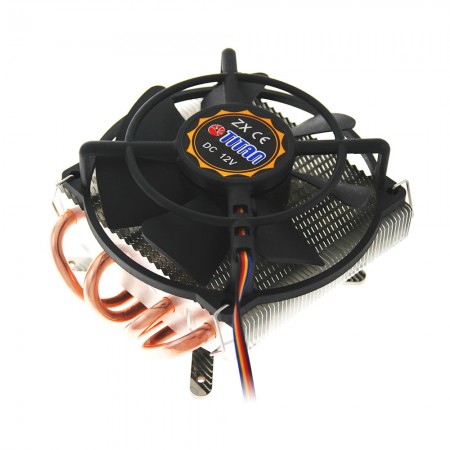 Este enfriador de CPU tiene una altura baja de 65 mm con cuatro tubos de calor de contacto directo de 6 mm para una conducción de calor máxima