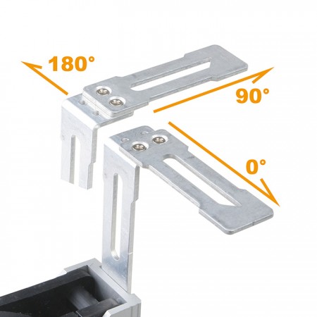Installez le ventilateur verticalement ou horizontalement par rack réglable à 720°.