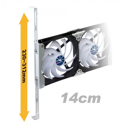 Armoire de ventilation à montage en rack de 140 mm ou support de ventilateur de réfrigérateur Rails coulissants de rack réglables de 230 mm à 312 mm