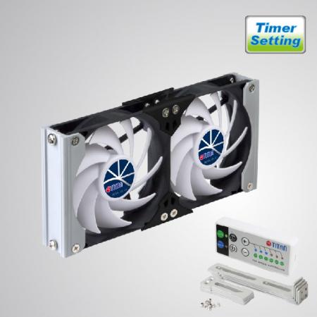12V DC Dubbele Ventilatie Koelrek RV Ventilator met Timer en Snelheidsregelaar