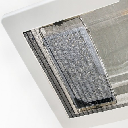 El ventilador de montaje en bastidor de ventana puede adaptarse a filtros de ventana sin desmontar el ventilador doble.