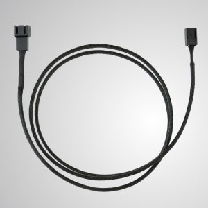 3-контактный полностью черный удлинительный кабель вентилятора системы охлаждения в оплетке - длина 900 мм - 3-контактный удлинительный кабель для вентилятора с черной оплеткой