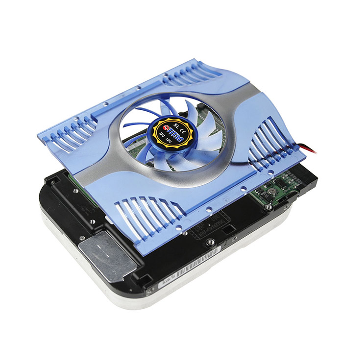 12V DC 3.5" HDD Cooler with 60mm Cooling Fan (Blue) Supply CE, TUV